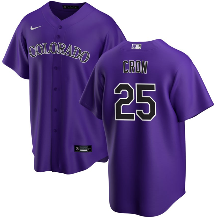 Men's Colorado Rockies #25 C.J. Cron Purple Stitched Baseball Jersey - Click Image to Close